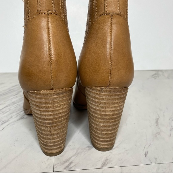 Marc Fisher Alva Brown Leather Heeled Bootie 5 1/2 M - Picture 4 of 14